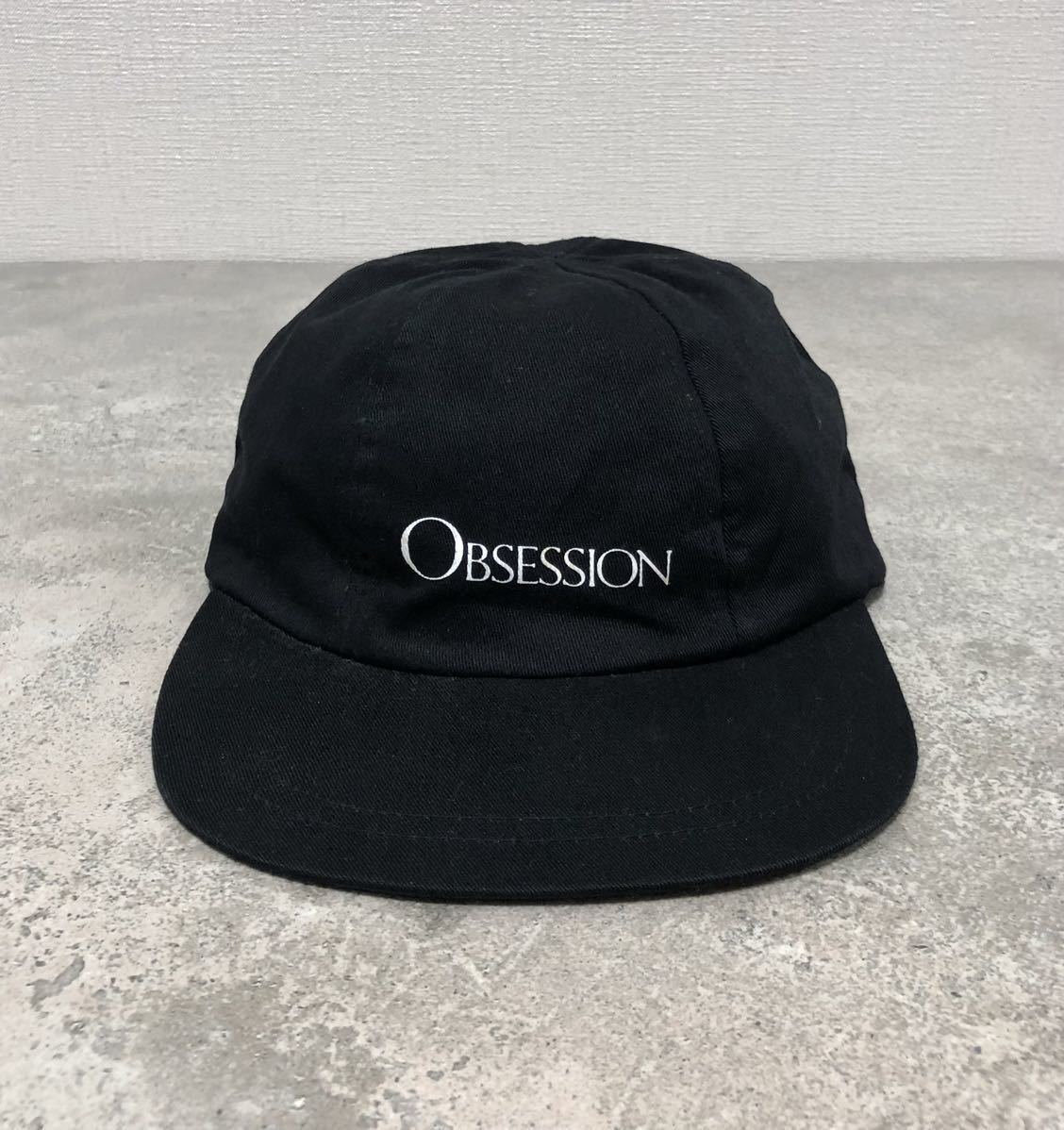 00's CALVIN KLEIN OBSESSION VINTAGE カルバンクライン ビンテージ 香水 プロモーション キャップ 帽子 黒 90s USA製 ブルースウェーバー