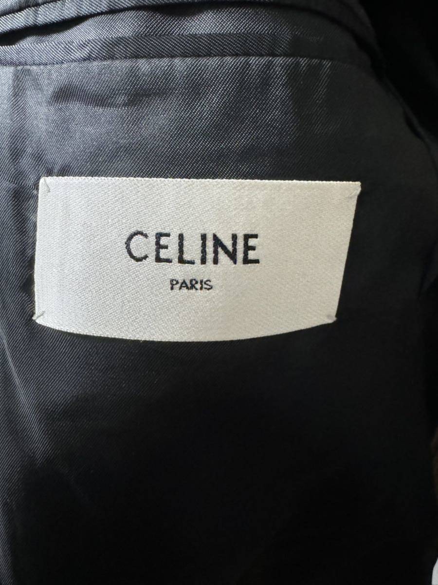 CELINE 20SS Classic jacket Wool and linen チェック ジャケット size48_画像3