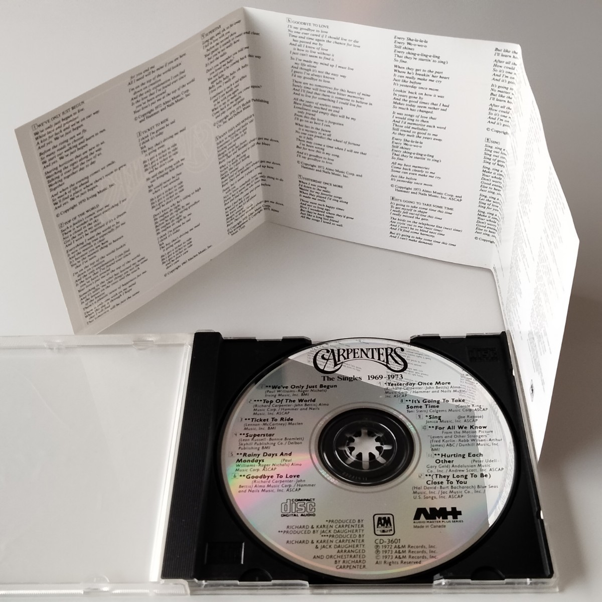 【輸入盤BEST】カーペンターズ シングルズ(CD3601)CARPENTERS THE SINGLES 1969-1973/ベスト盤/トップオブザ・ワールド/遙かなる影_画像4