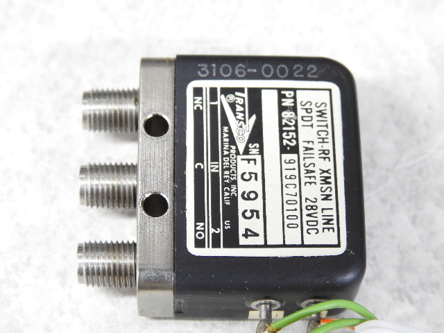 【HPマイクロ波】HP 3106-0022 RF COAXIAL SWITCH SPDT SMA DC-22GHz 28V Failsafe(TRANSCO 919C70100) 導通テスト済 特性未確 ジャンク品_画像8