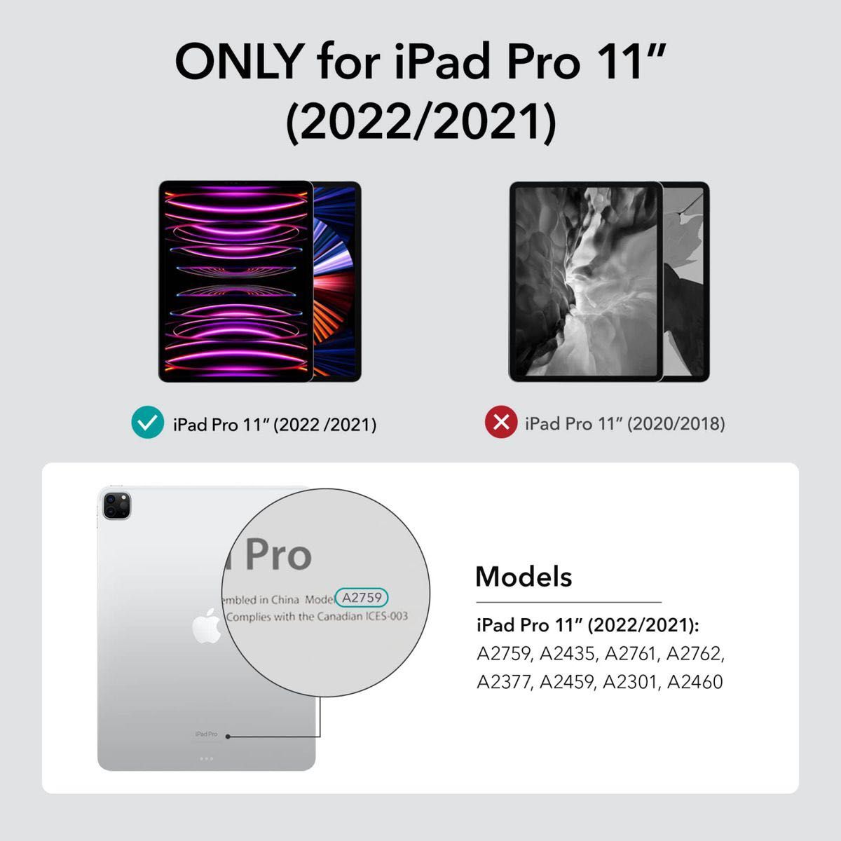 【ESR】iPad Pro 11インチ ケース ローズピンク