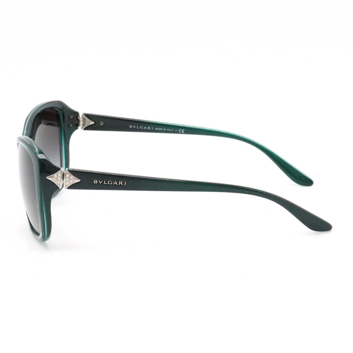 BVLGARI BVLGARY sunglasses black gradation rhinestone green 57*16 135 3N