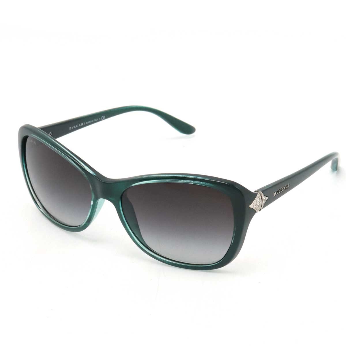 BVLGARI BVLGARY sunglasses black gradation rhinestone green 57*16 135 3N