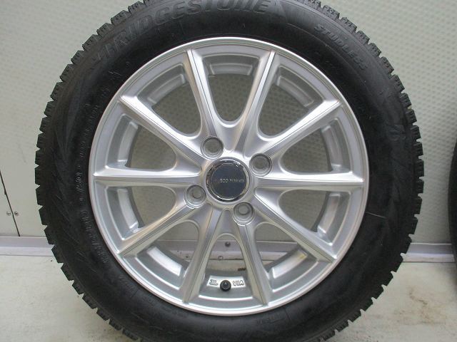 14インチ VRX2 155/65R14 4.5J+45 100 軽自動車 中古スタッドレスタイヤアルミホイール【4本セット】 送料無料(SA14-3961）_画像4