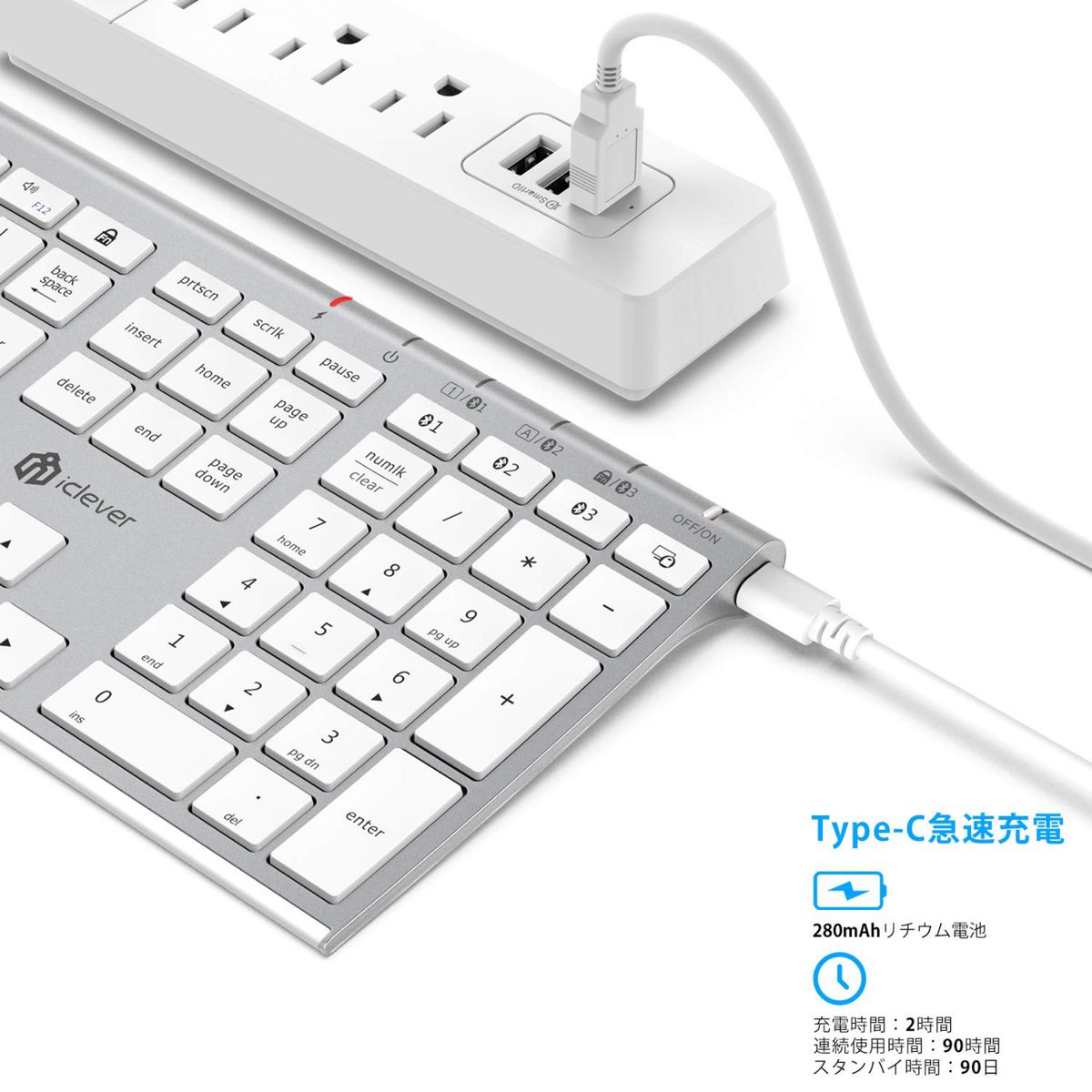 iClever キーボード Bluetooth ワイヤレスキーボード Keyboard