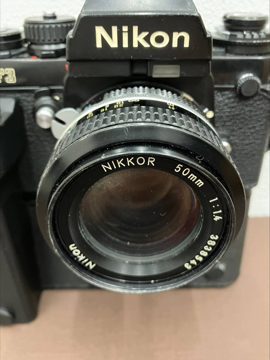 ＃4543　【美品】Nikon F3 ボディ 初期型　レンズ セット/ブラック/キャップ付属品説明書付/ジャンク扱い　本人長期保管品_画像2