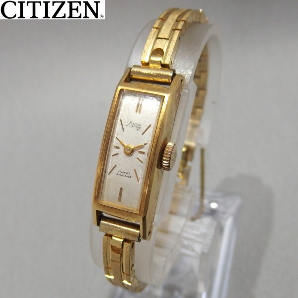 ★CITIZEN Drcooy 19石 parashock K18 750 イエローゴールド 手巻き D4001 レディース 腕時計 シチズン★_画像1