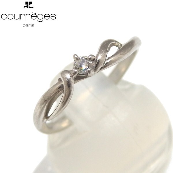 ★courrges プラチナ Pt900 ダイヤモンド 0.05ct デザイン リング 指輪 クレージュ★_画像1