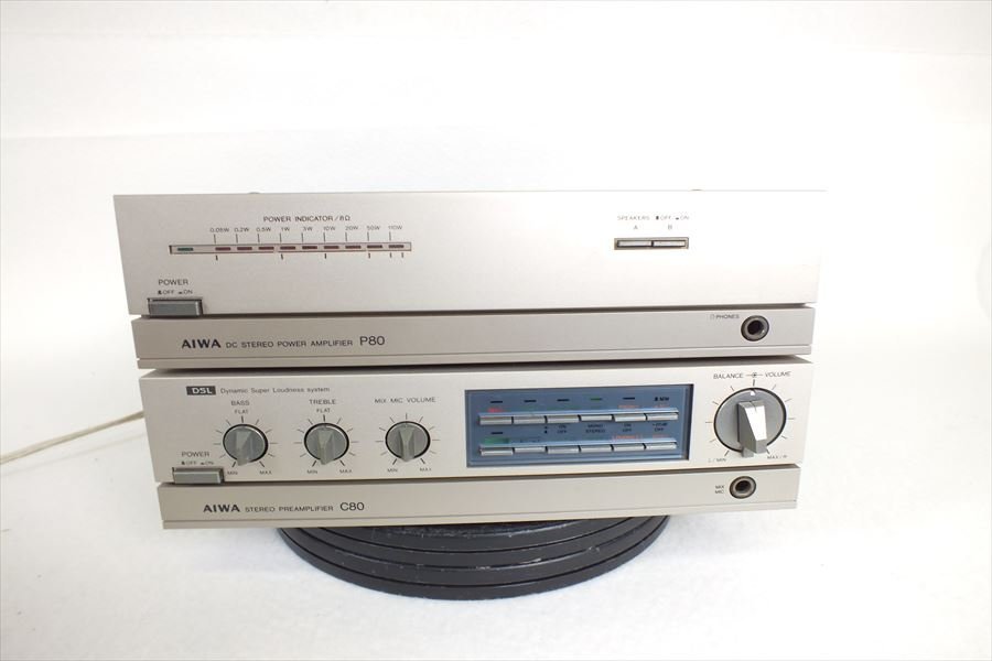 ◇ AIWA アイワ P80 C80 アンプ 中古 現状品 240208R7046_画像1