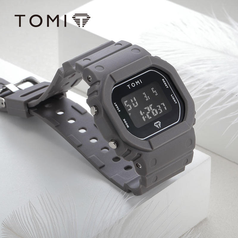 30m防水軽量シンプルデザイン スポーツウォッチ デジタル腕時計 メンズレディース くすみカラー オリーブグリーン (G-shockではありません)_画像7