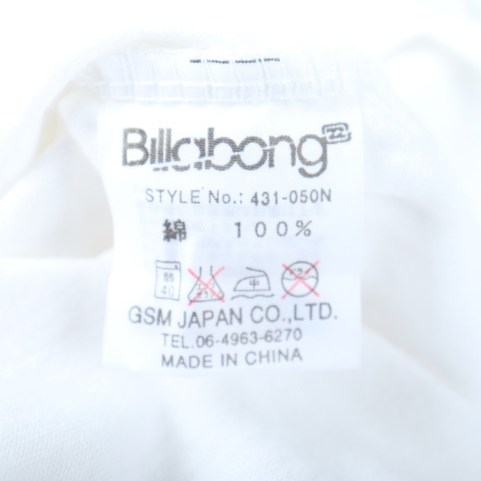 ビラボン Tシャツ 長袖 プリントT 綿100％ スポーツウエア トップス メンズ Lサイズ ホワイト BILLABONGの画像7