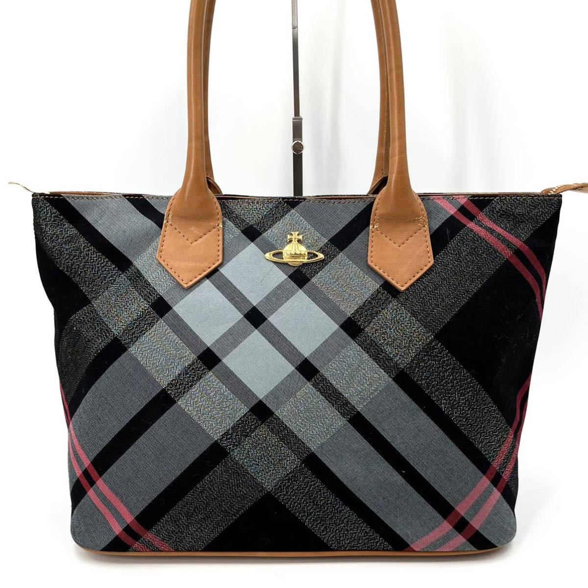 1円《 正規品・美品 》Vivienne Westwood ヴィヴィアンウエストウッド ビジネス トートバッグ メンズ 金オーブ レザー A4 PC収納◎ 黒 茶_画像2