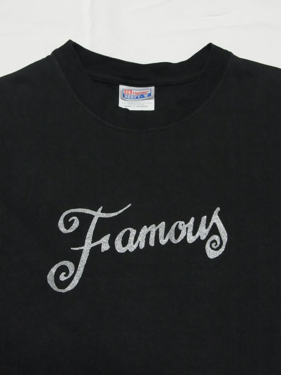 ☆ 90s USA製 ビンテージ The Andy Warhol Museum アンディ・ウォーホル 美術館 『Famous』 Tシャツ sizeS 黒 ☆古着 POP ART ロック 80s_画像6
