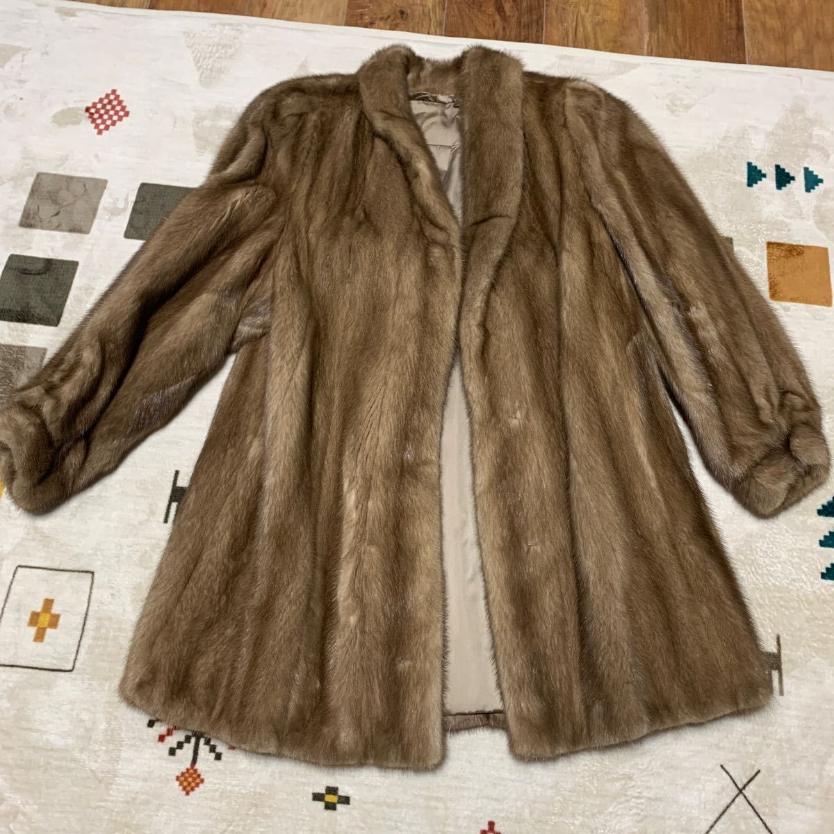 MG Sable Fur エムジーセーブルファー デミバフミンク 8分丈コート 着丈90cm L 毛皮コート 毛皮 ブラウン _画像1