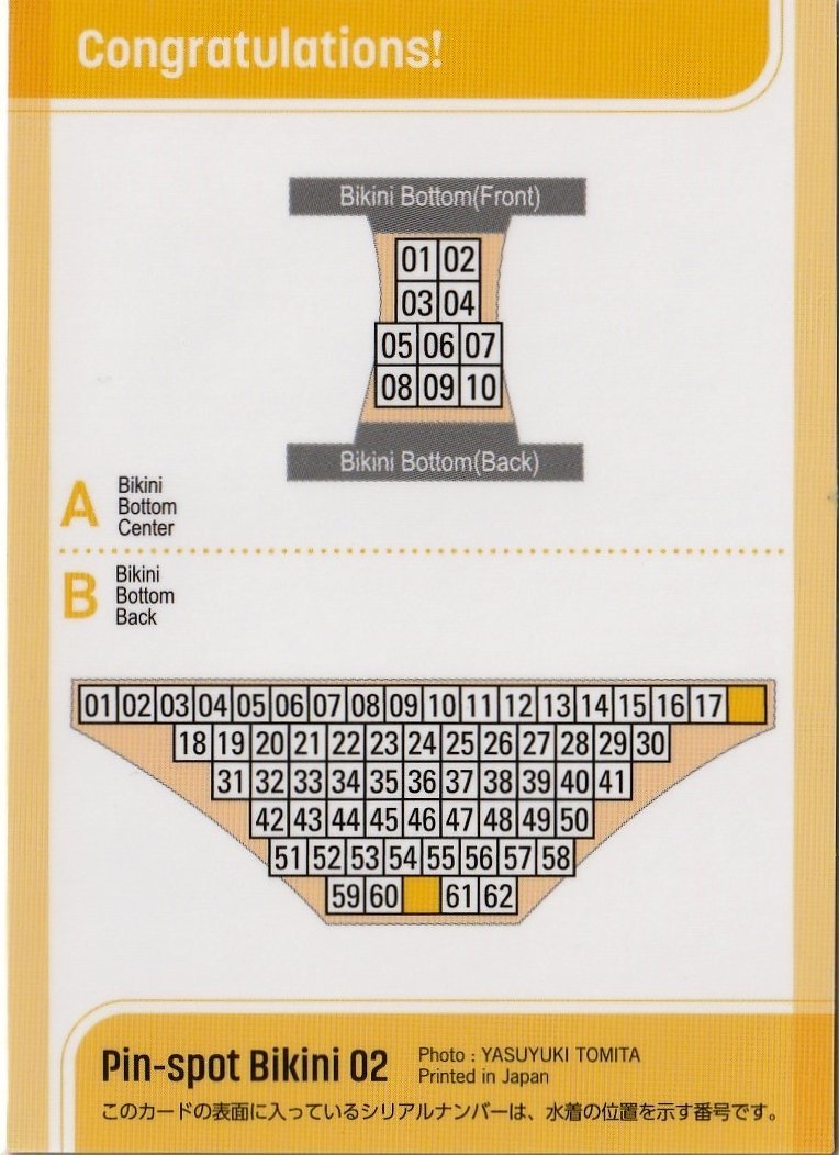 【仲根なのか】33/62 ピンスポビキニカード02(パンティバック) スーパーレア ファースト・トレーディングカード_画像2