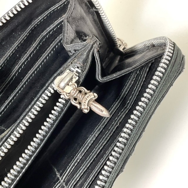 【Chrome Hearts】クロムハーツ セメタリー キルテッド クロス ラウンドファスナー 長財布 インボイスあり_画像8