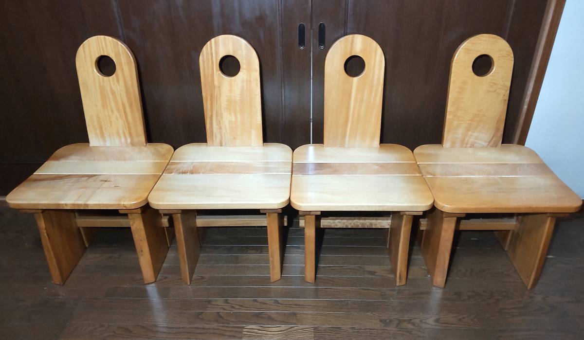 出産祝いなども豊富 埼玉より引取限定 約 ダイニングチェア4脚セット 天然木 建具