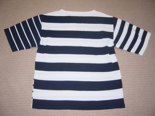 new goods unused *TK Takeo Kikuchi knitted Random border 5 minute sleeve shirt (L)ne