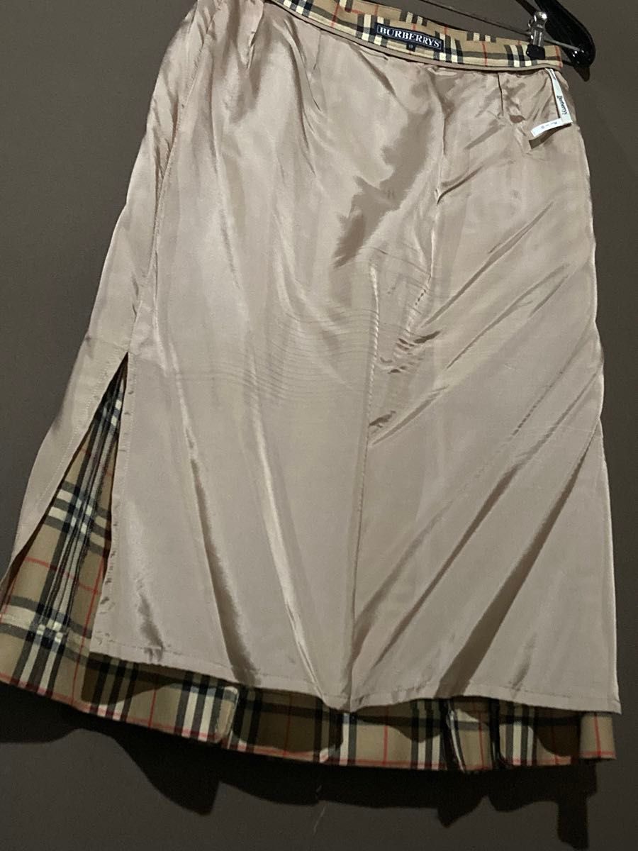 希少サイズ バーバリー Burberry’s ノバチェック プリーツスカート ウール　ロングスカート 13号 極美品 ビンテージ