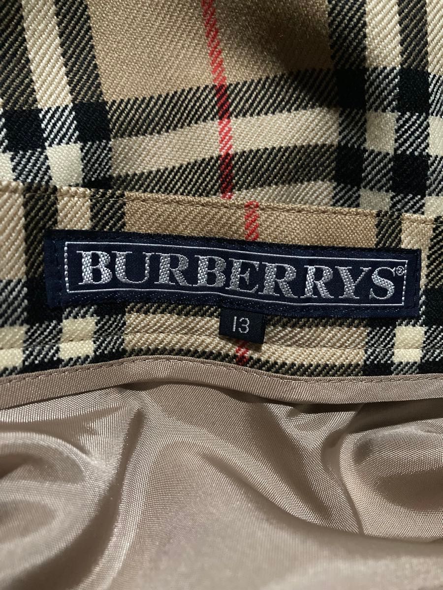 希少サイズ バーバリー Burberry’s ノバチェック プリーツスカート ウール　ロングスカート 13号 極美品 ビンテージ