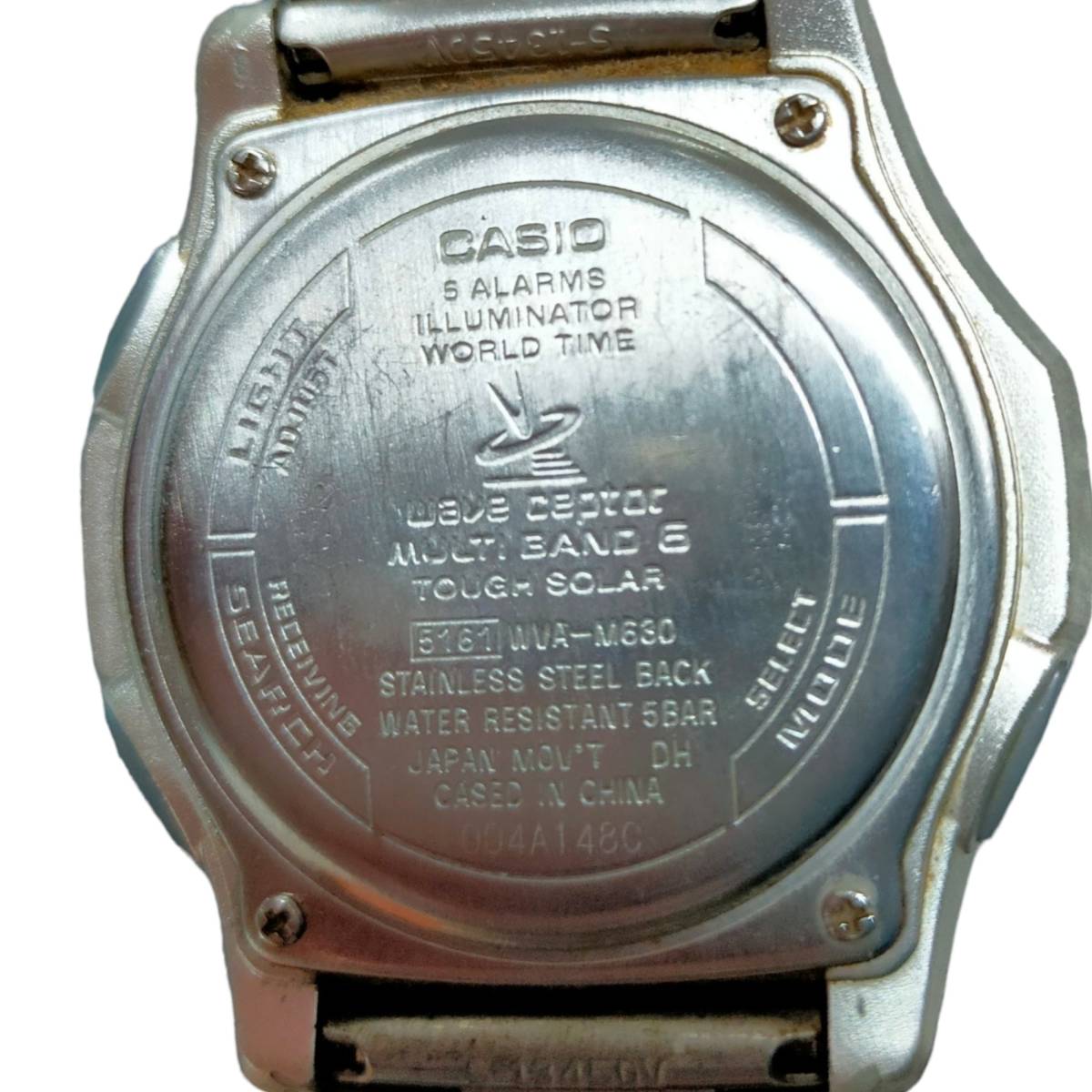 ◆中古品◆カシオ CASIO ウェーブセプター WAVE CEPTER タフソーラー WVA-m630 5161 シルバー/文字盤白 kyR7102N_画像6