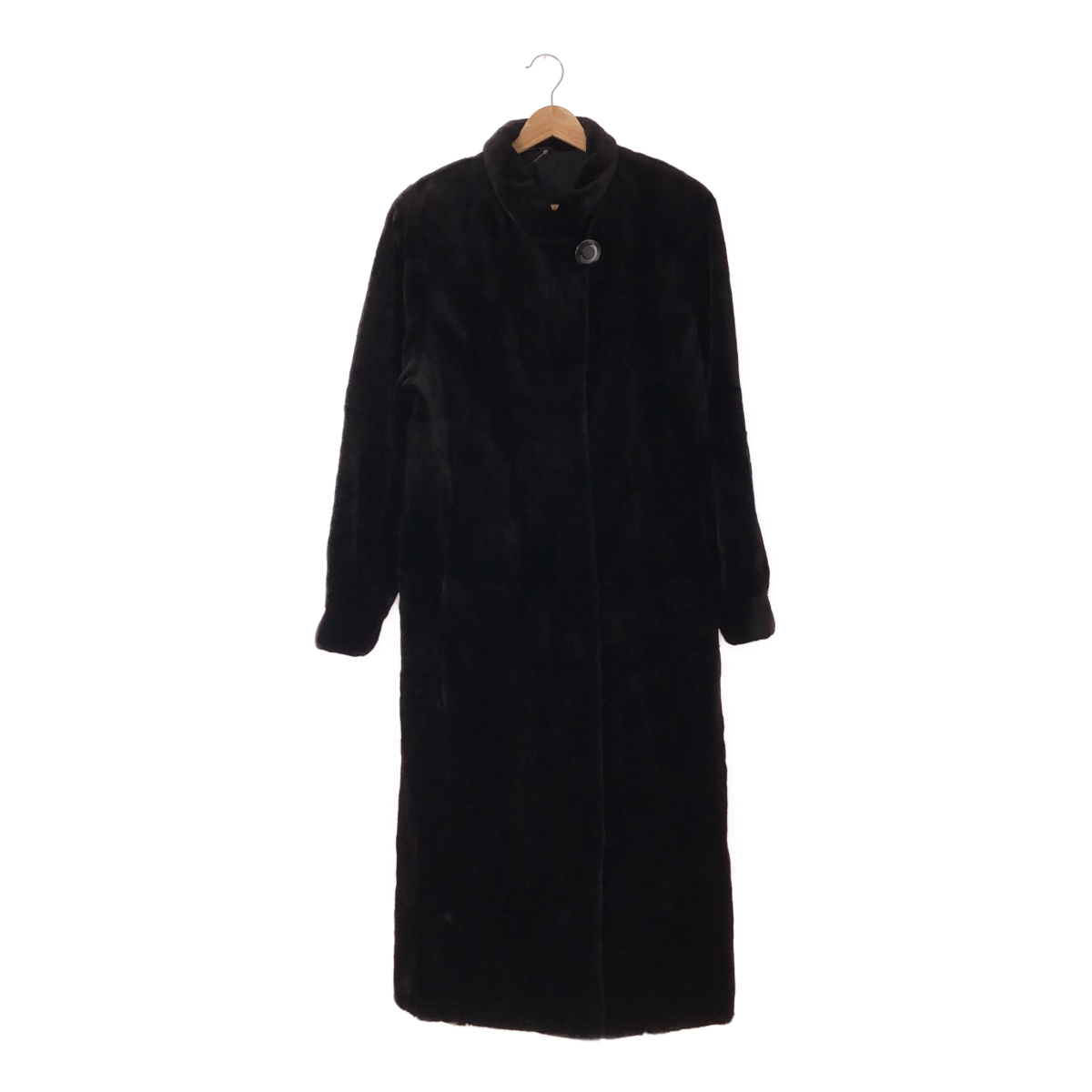 ◆中古品◆SAGAMINK サガミンク ROYAL 毛皮 リアルファー ロング コート 黒 ブラック レディース フリーサイズ R56271NSS_画像1