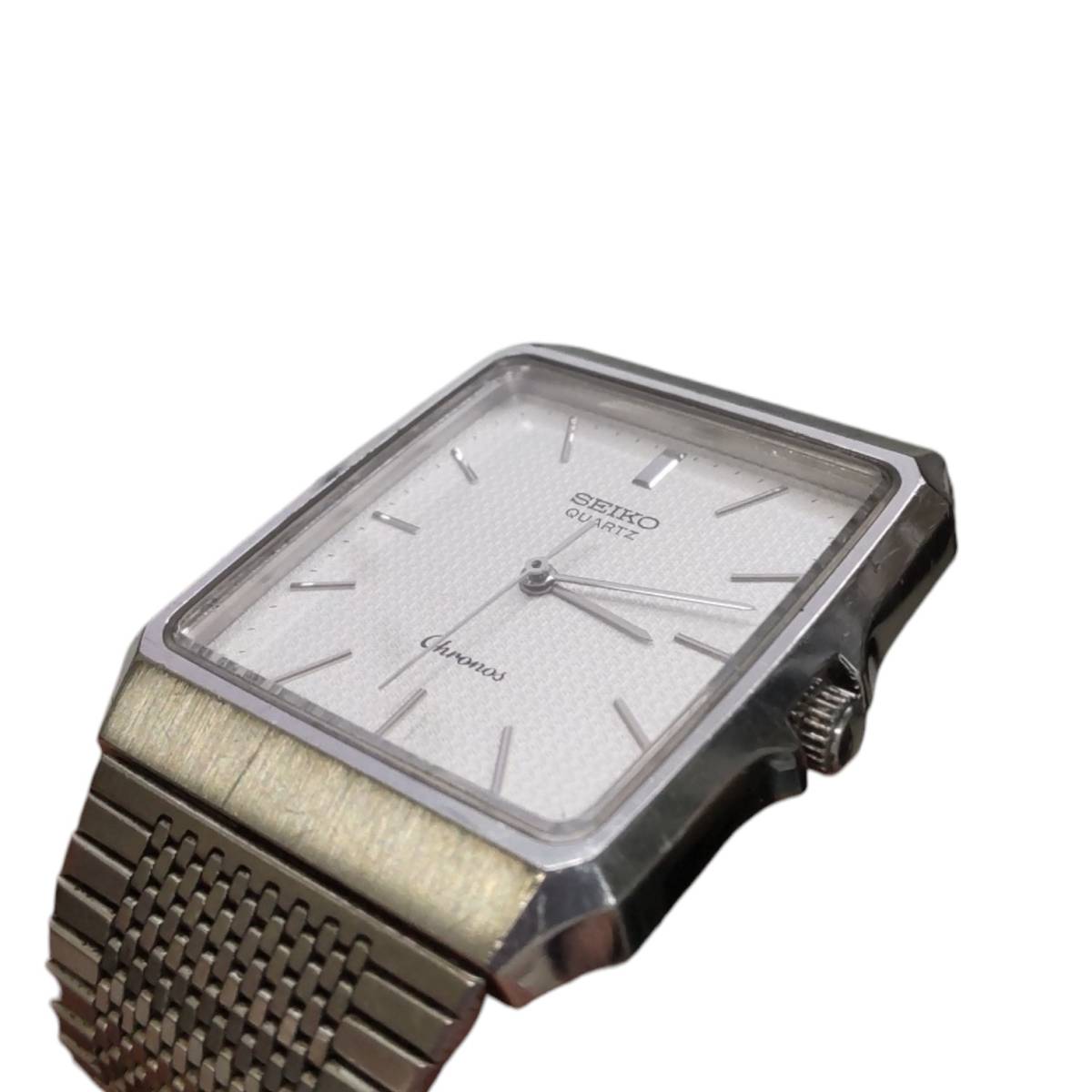 【中古品】SEIKO セイコー 9021-5140 CHRONOS クロノス クオーツ メンズ腕時計 スクエアフェイス 文字盤ホワイト 本体のみ L57263RD_画像8