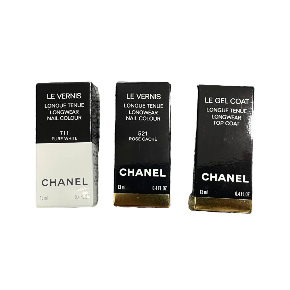 [ unused ]CHANEL Chanel nails enamel x2(veruni long to.nyu711 pure white / 521 rose kashe) topcoat x1 L59502RD