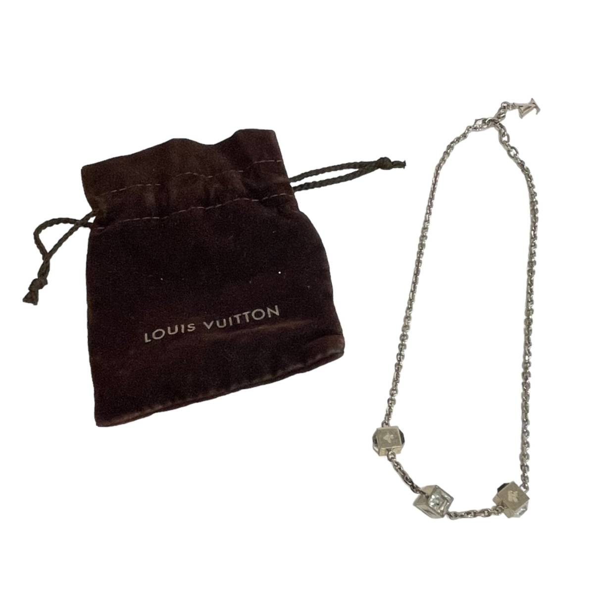 【中古品】LOUIS VUITTON ルイヴィトン M66927 コリエギャンブル ネックレス シルバー レディースアクセサリー L59669RD_画像1