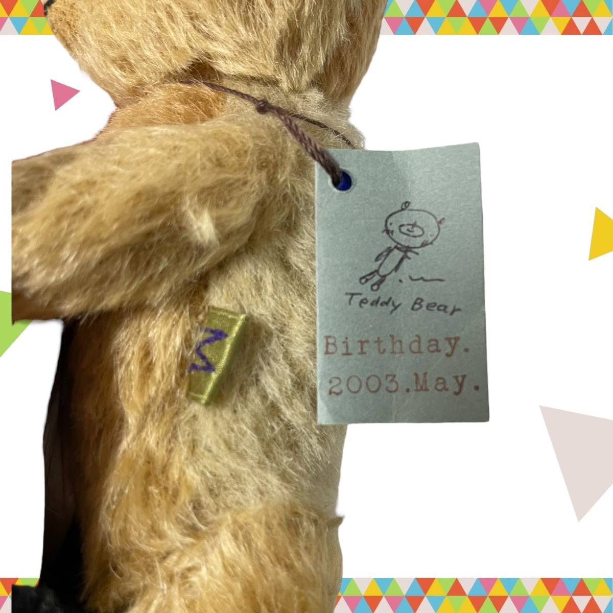 【中古品】 テディベア作家 m.Teddy Bear 衣笠 美保 Marple Birthday 2023.May 約22cm ぬいぐるみ クマ N59466RZZ_画像9