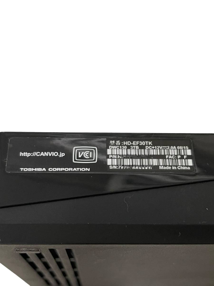 【中古品・動作未確認】TOSHIBA 東芝 3TB 外付 HDDハードディスク HD-EF30TK 箱無し 本体のみ L59769RZZ_画像6