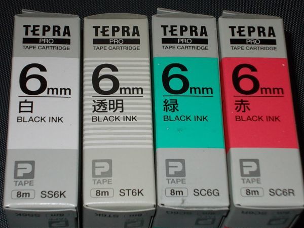 ◆新品テプラPROテープ・6mm幅・4色・4個セット◆_画像1
