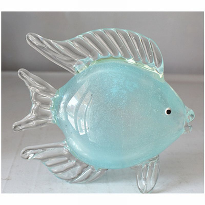 訳あり 置物 熱帯魚モチーフ 美しい透明感 ガラス製 (夜光 蓄光タイプ)