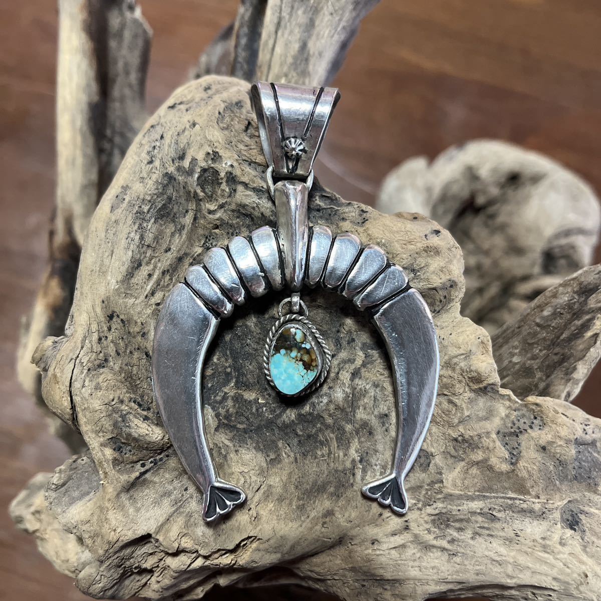 navajo Indian jewelry turquoise extra-large pendant top naja sterling silver stamp equipped pendant top only 