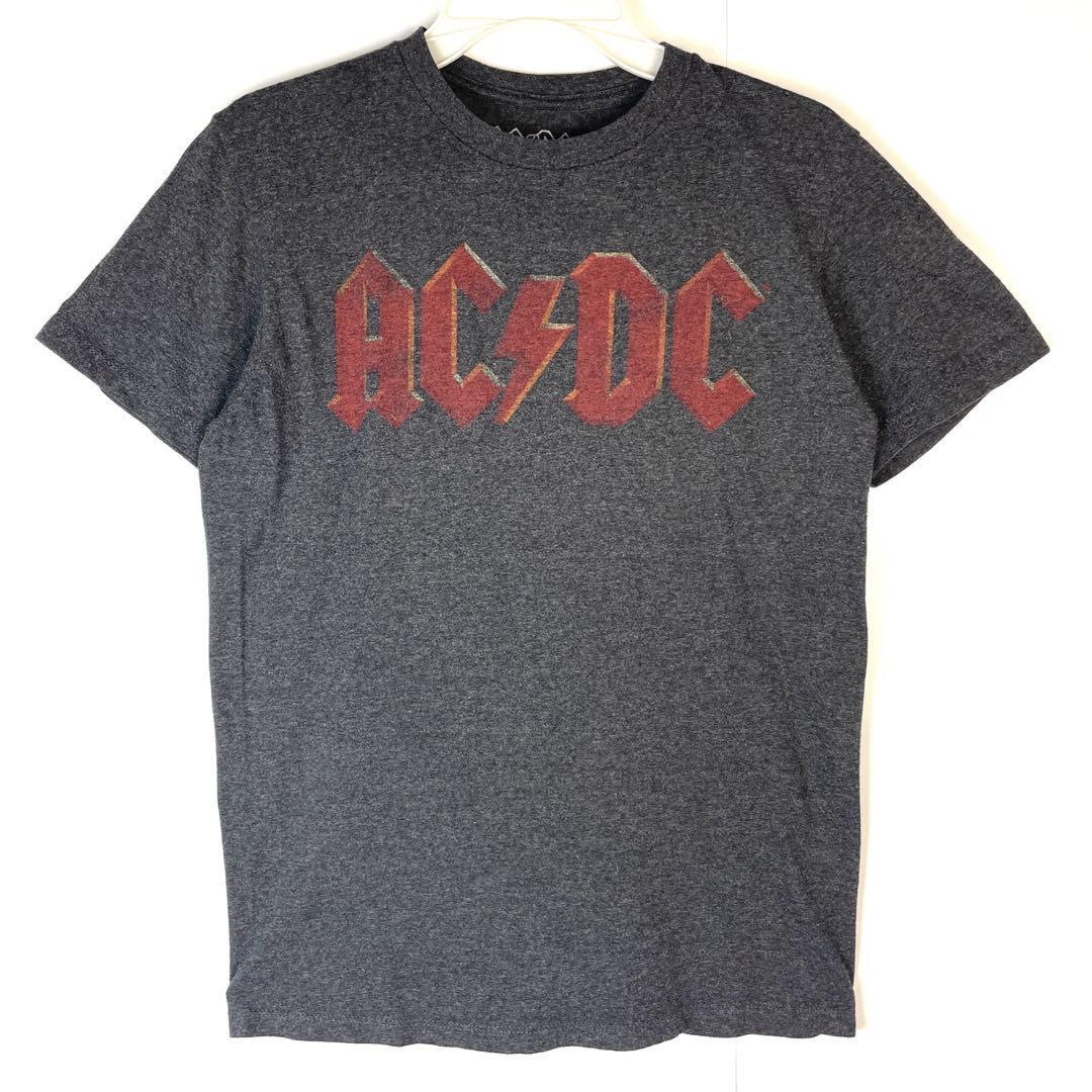AC/DCバンドTシャツバンTロックTロゴプリントグレーレッドヴィンテージ_画像1