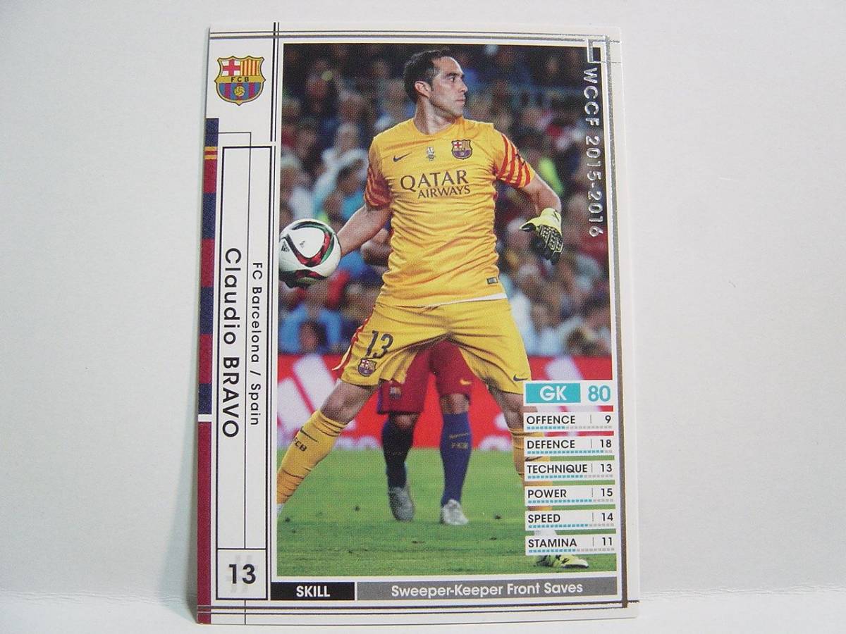 WCCF 2015-2016 EXTRA 白 クラウディオ・ブラーボ　Claudio Bravo 1983　FC Barcelona Spain 15-16 Extra Card 公式バインダー付録_画像1