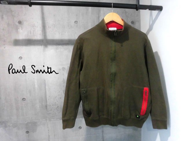 Paul Smith ポール スミス スウェット ジャケットM/裏起毛 トラックトップ/スウェットブルゾン/カーキ/メンズ_画像1