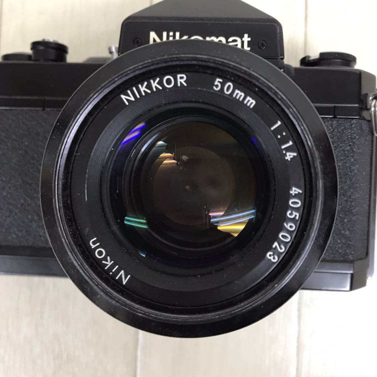 B1719 希少 レア シャッターOK Nikomat FT3 黒 ブラック ボディ レンズ NIKKOR 50mm 1:1.4 ニコン ニコマート 一眼レフ カメラ 動作未確認_画像3