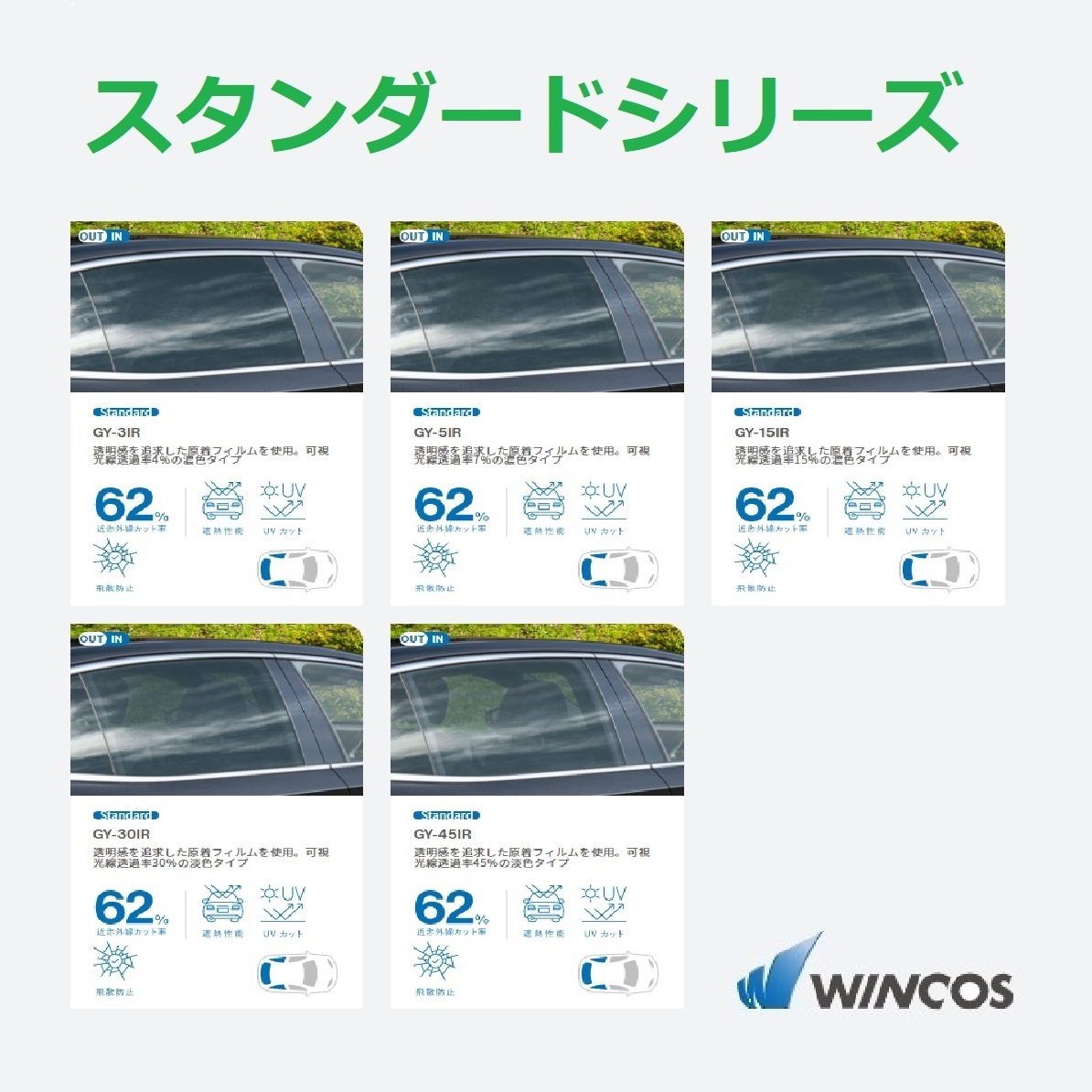 ■１枚貼り成型加工済みフィルム■ デイズルークス B21A　【WINCOS】 夏の暑い日差しの要因となる近赤外線を62％カット！ ドライ成型_画像4