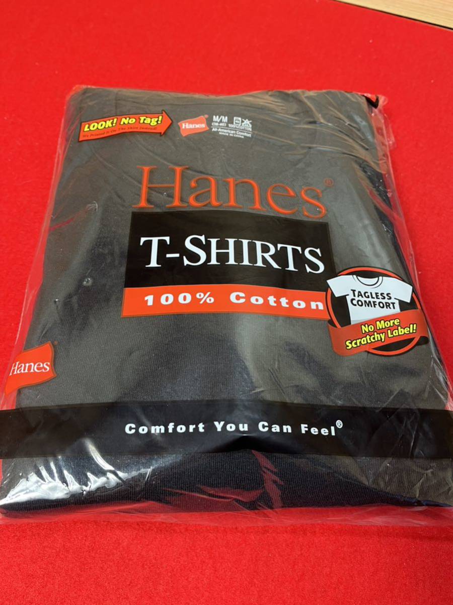 B15 未開封　Hanes ヘインズ　 T-SHIRTS メンズ　Crew N eck T-Shirts 白、黒　クルーネック　サイズM 3枚入り6点セット　まとめて_画像4