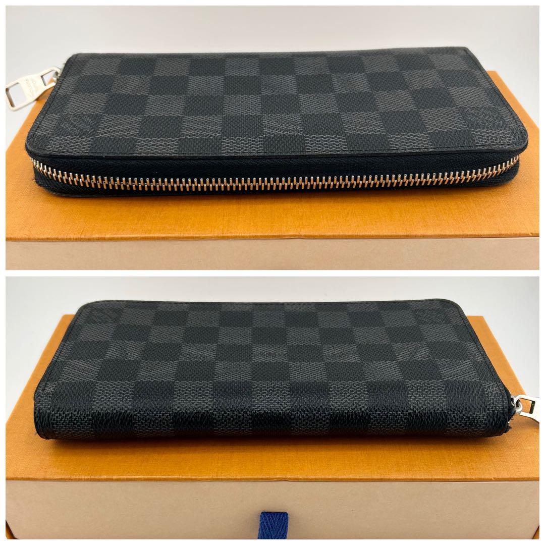 1円　LOUIS VUITTON　ルイヴィトン　M63095　ダミエ　ヴェルティカル　ジッピーウォレット　長財布　ラウンドファスナー　黒系　男女兼用　_画像4