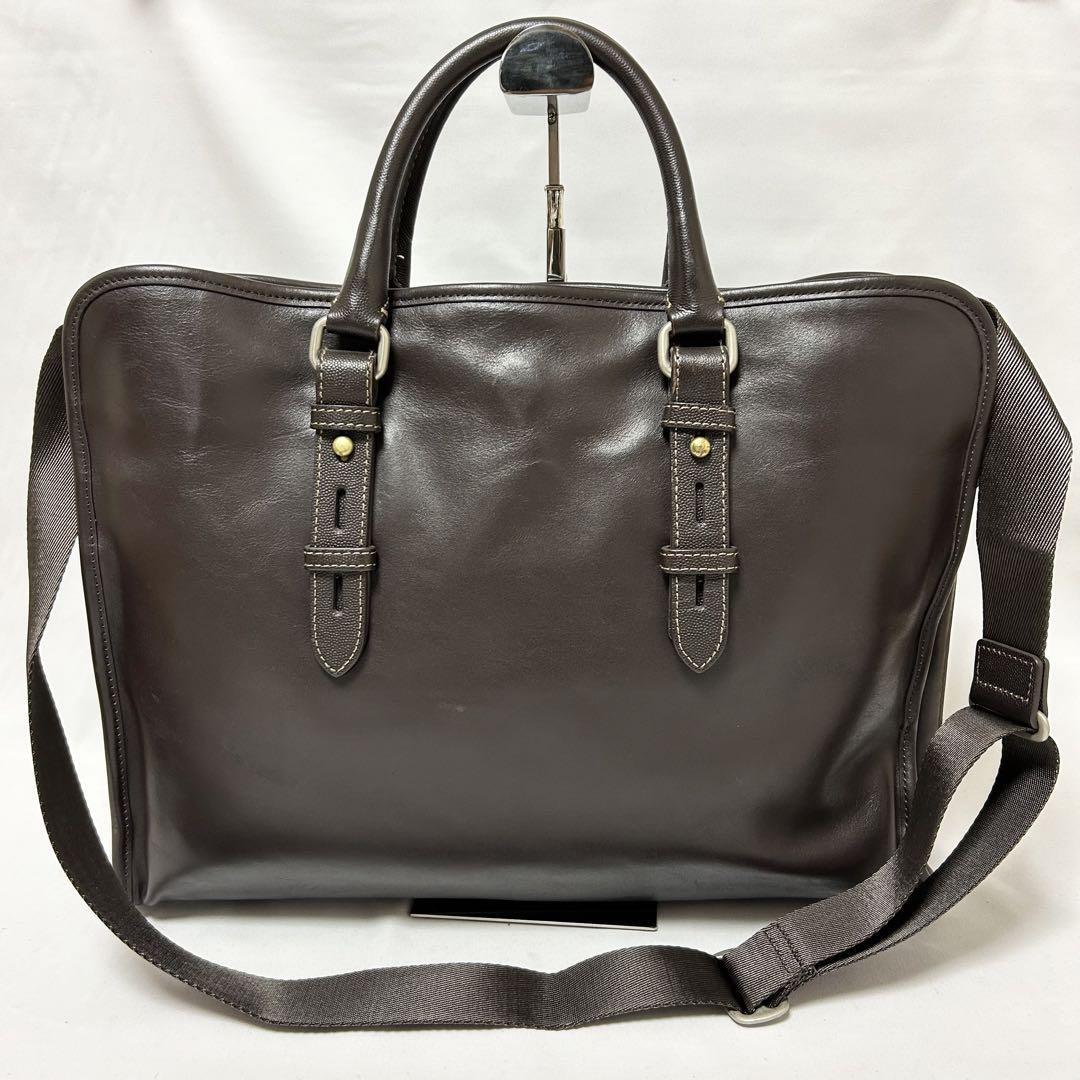  beautiful goods *Paul Smith Paul Smith business bag shoulder briefcase 2way leather original leather A4 possible high capacity diagonal .. Brown tea men's 