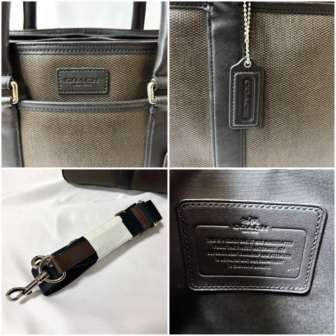 1円【美品/高級】コーチ　COACH　ビジネスバッグ　F71388 ブリーフケース　2way A4収納可能 大容量　斜めがけ　ダークブラウン　レザー_画像10