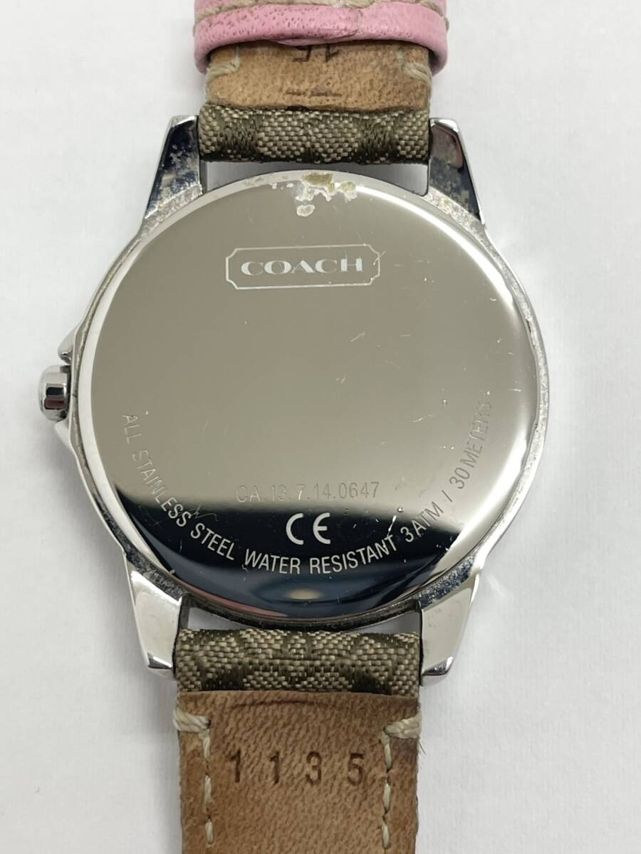 〈時計〉COACH コーチ CA13.7.14.0647 レディース　3針　クォーツ 腕時計【中古/現状品】004195-④_画像6