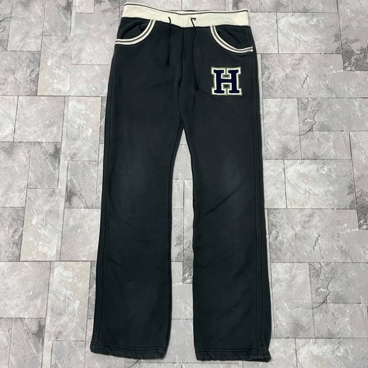 inhabitant インハビタント sweat pants スウェットパンツ 裾ドローコード ワッペンロゴ 玉FL3379_画像2