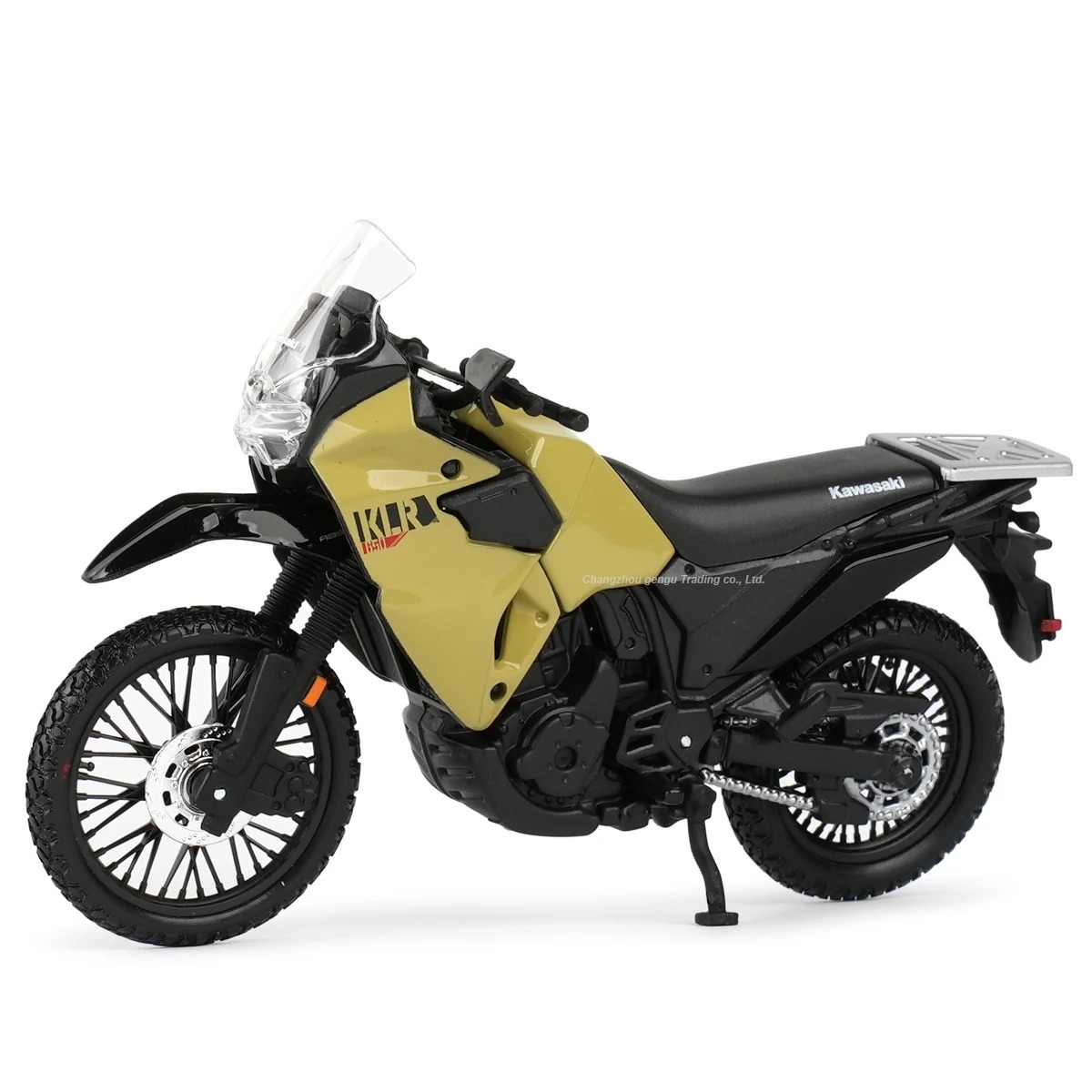 バイク 1/18スケール ミニチュア KAWASAKI KLR 650 クロー ミニカー 合金 オートバイ プラスチック モーターサイクル ゴールド 539の画像3