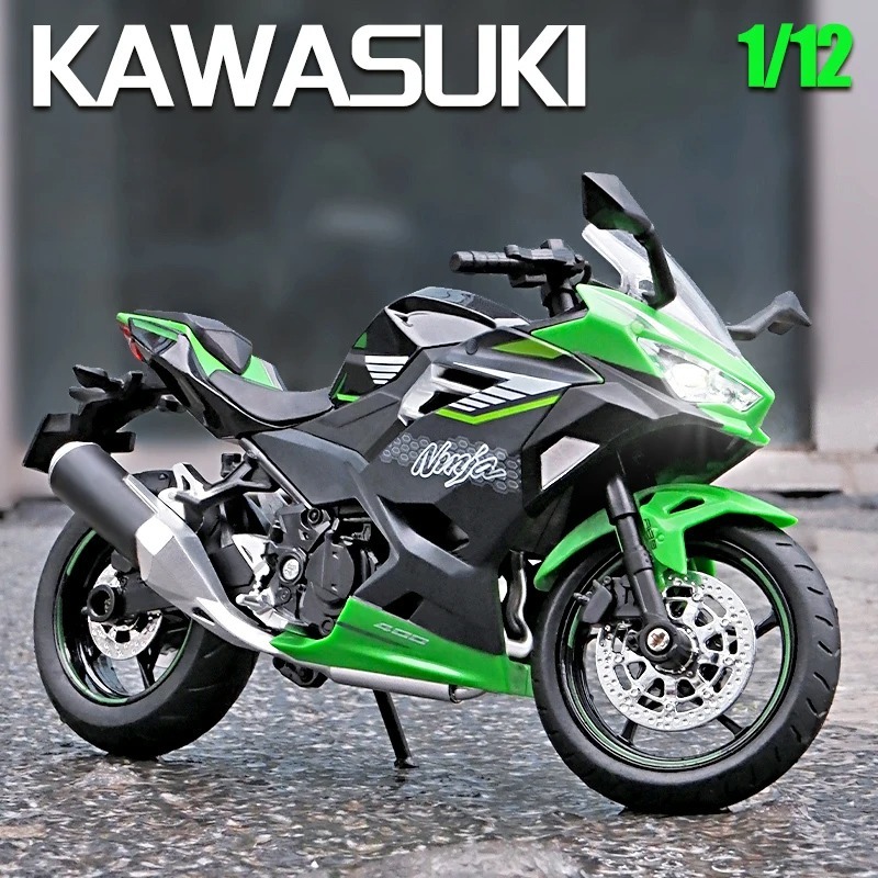  bike minicar alloy KAWASAKI Ninja 400 green green toy 1/12 scale Kawasaki Ninja miniature motorcycle moveable 482