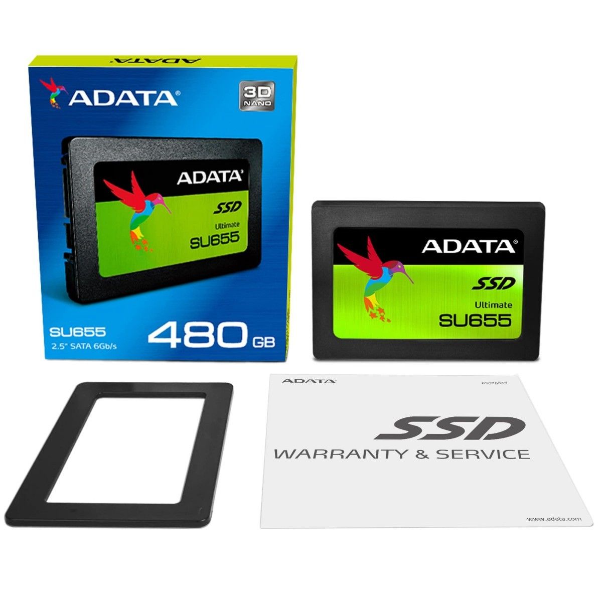 【SSD 480GB】ADATA Ultimate SU655 w/USBポータブルケース