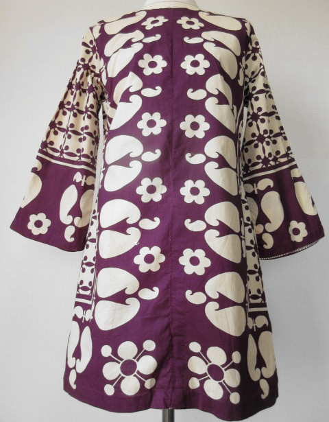 古着♪レトロ・Vintage紫サイケポップ柄モッズワンピ♪70s60s70年代60年代80年代ヒッピーフェス春ヴィンテージ衣装個性的昭和派手ヨーロッ_画像3