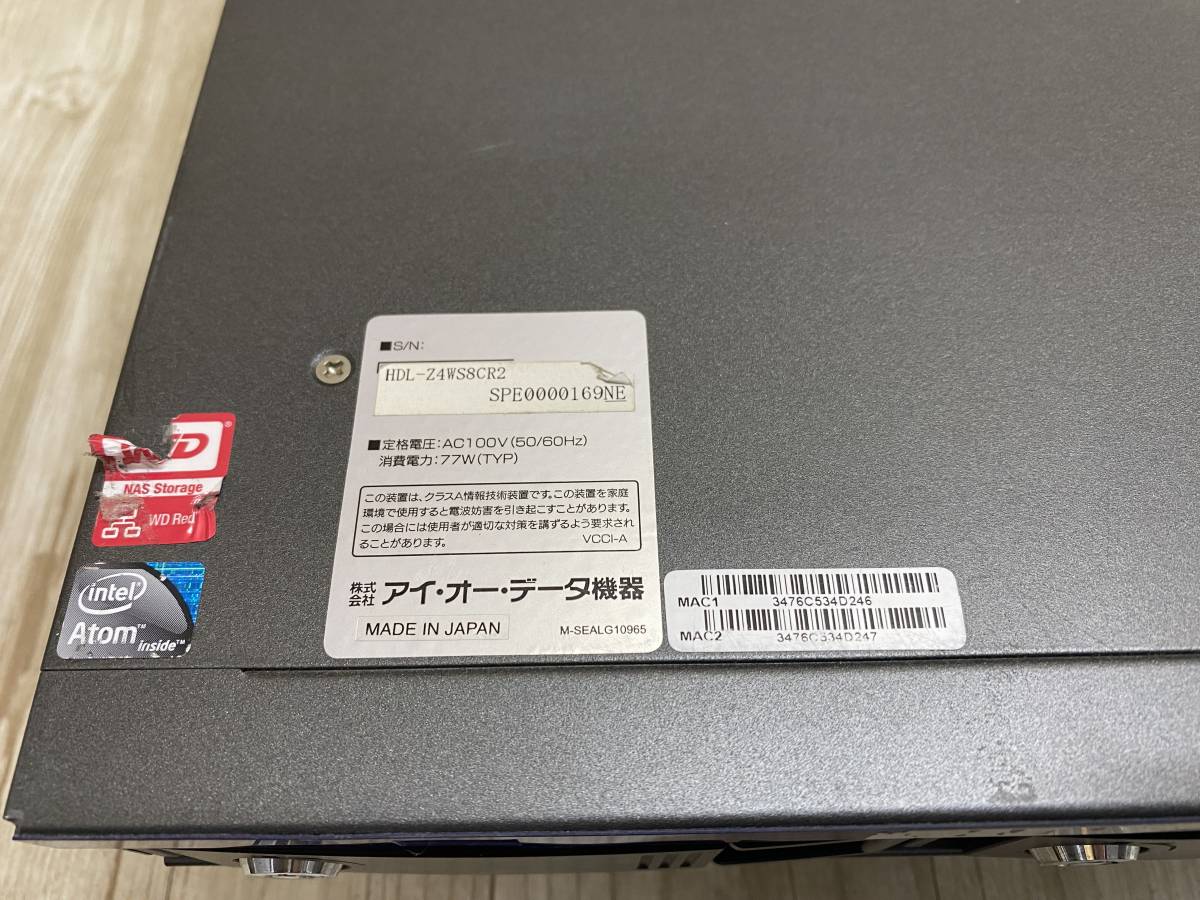 #5721-1121 アイ・オー・データ機器 I-O DATA HDL-Z4WS8CR2 (W2008 R2 Workgroup Edition 搭載) NAS ラックマウント 発送サイズ:140＋予定_画像3